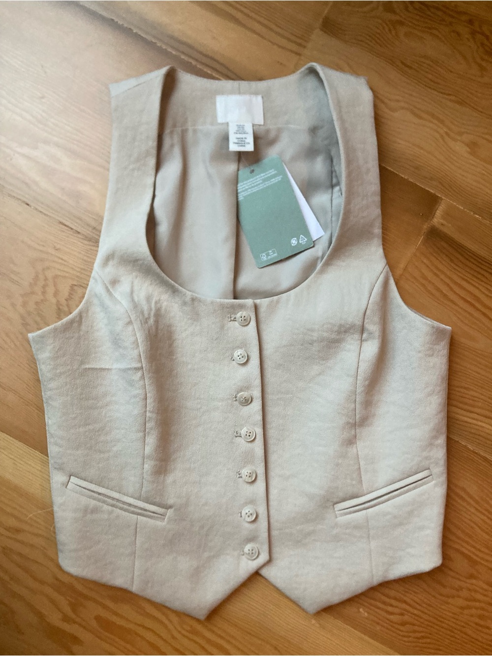 H&M Women’s Cream Tailored Vest